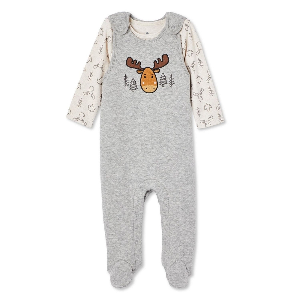 NWT Canadiana Infants' 0-3 months Inclusive Overall Bodysuit 2-Piece Set